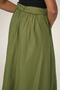 Back image of the Milan linen highwaist belted skirt in olive, by brand Jacqueline de yong