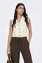 Front image of the Jdy milan linen sleeveless waistcoat in oat, by brand Jacqueline de yong