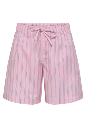 Front image of the Mio mw shorts in pink, by brand Jacqueline de yong