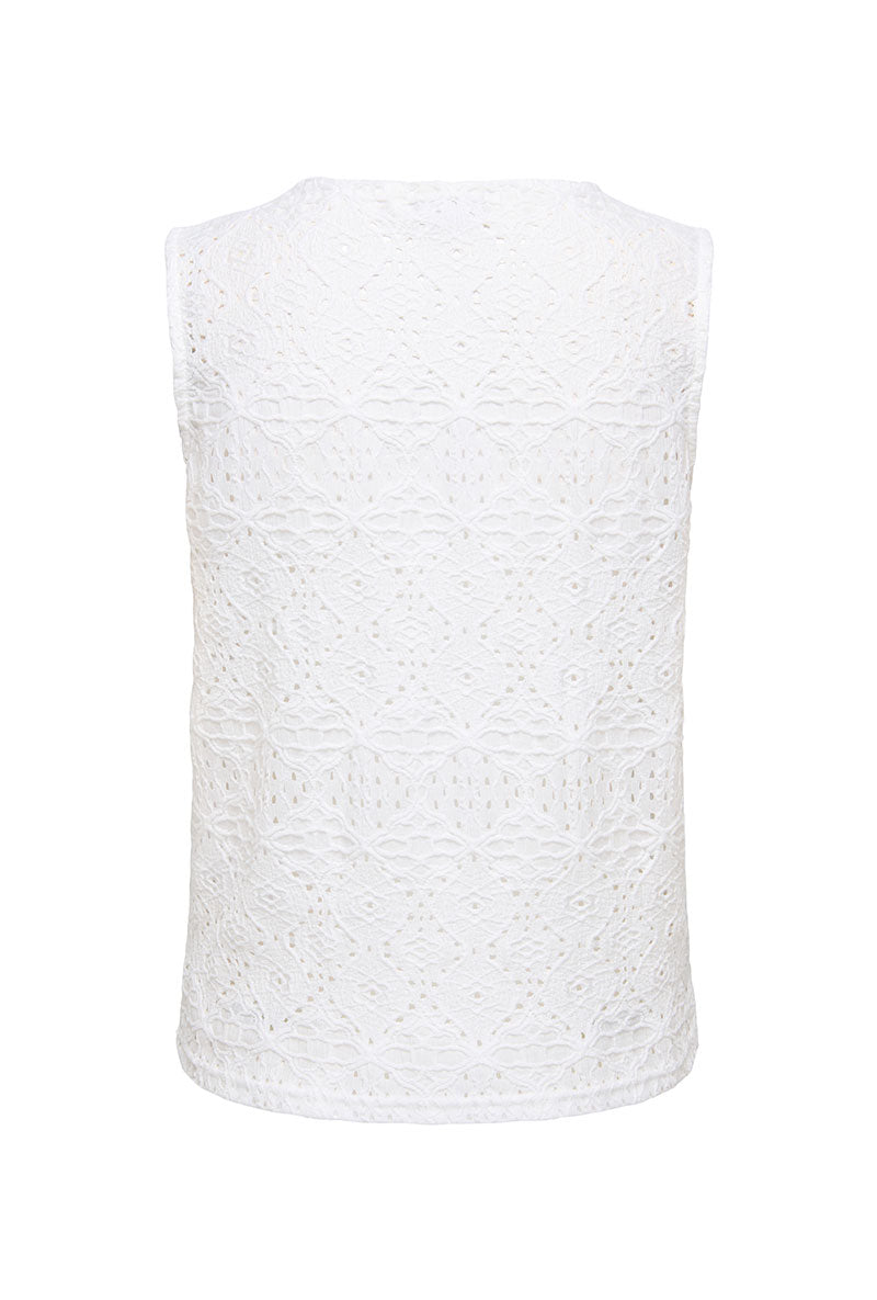 Back image of Nulle life s/l button top in off white, by brand Jacqueline de yong