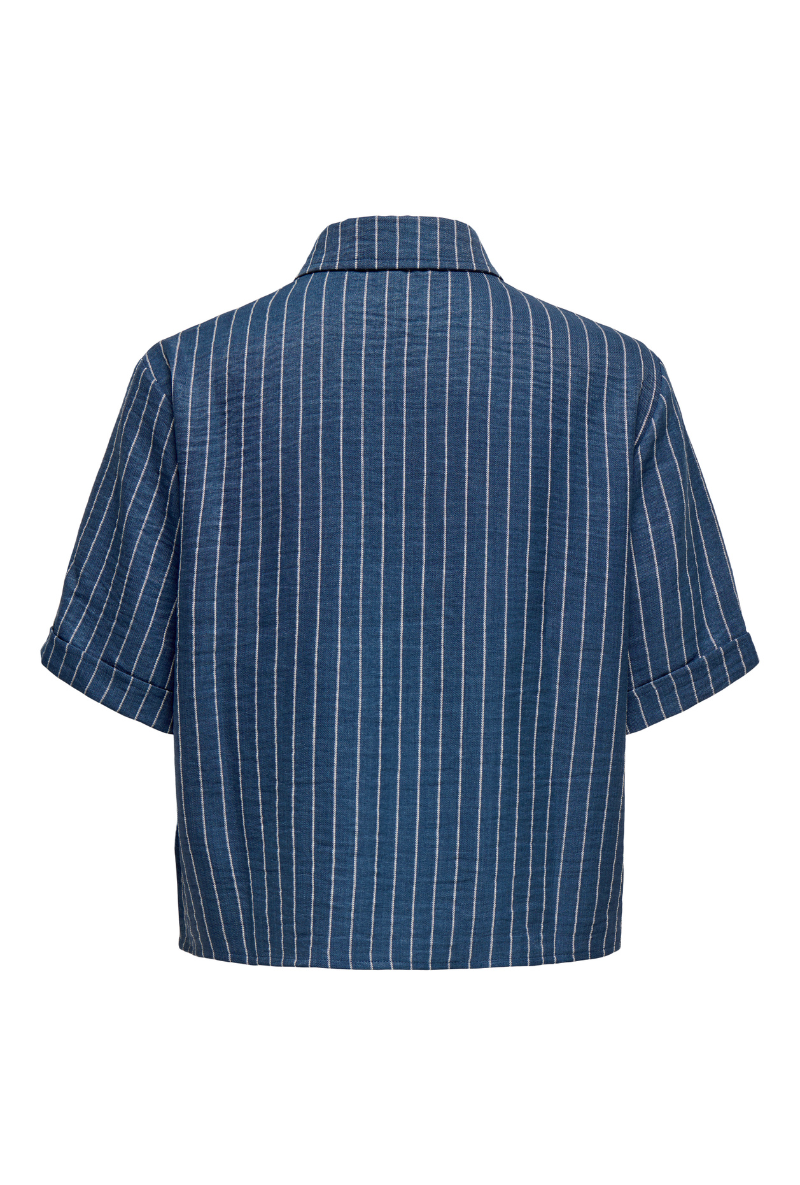Back image of Power shortsleeve shirt in navy, by brand Jacqueline de yong