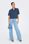 Front image of Power shortsleeve shirt in navy, by brand Jacqueline de yong