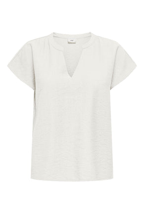 Front image of Jdy pepper s/s top in white, by brand Jacqueline de yong