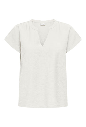 Front image of the Jdy pepper s/s top in white, by brand Jacqueline de yong