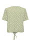 Back image of the Sezen life s/s knot shrit in green, by brand Jacqueline de yong