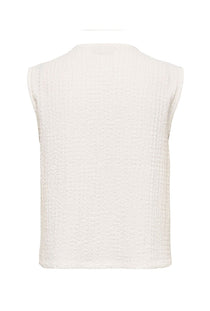Back image of the Turbo s/l waistcoat in off white, by brand Jacqueline de yong