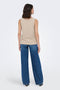 Back image of a model wearing the Uffa s/l top in beige, by brand Jacqueline de yong