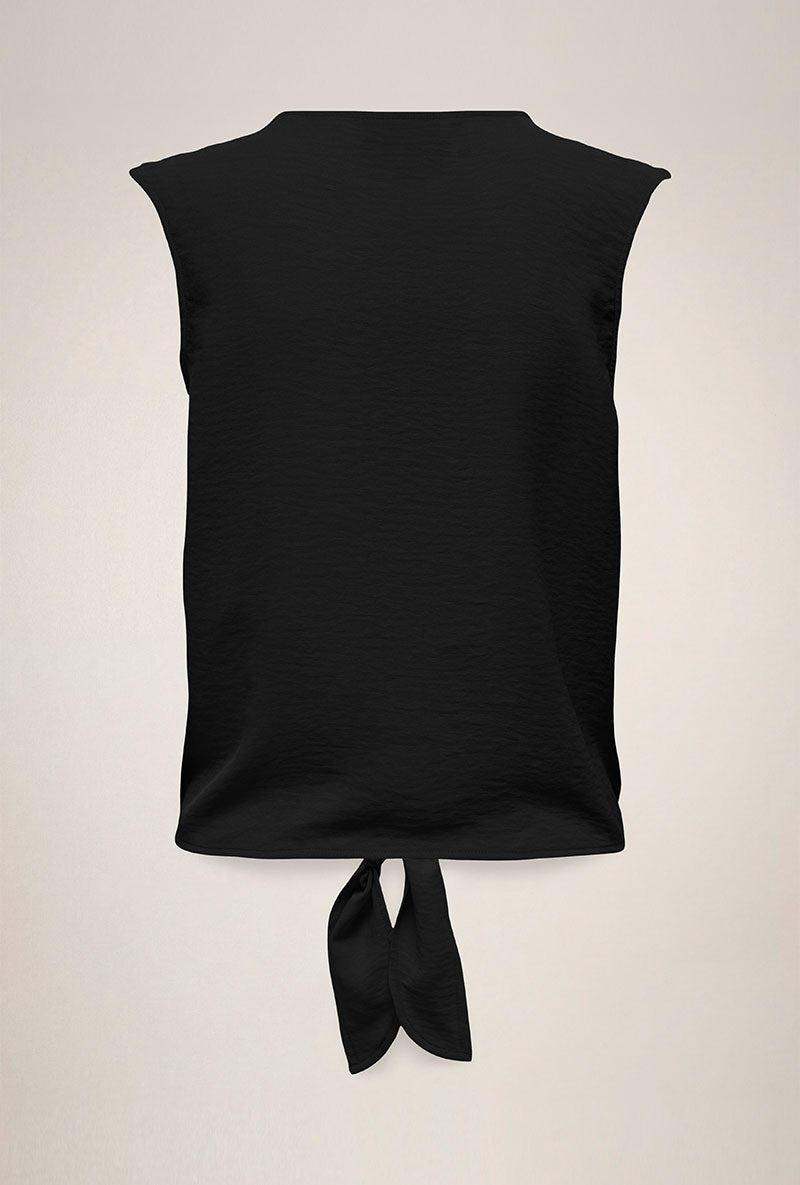 Back image of Violet life s/l knot top in black, by brand Jacqueline de yong