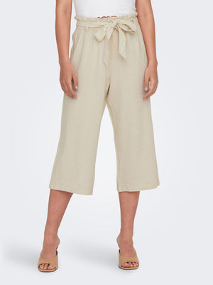 JDY SAY MW LINEN CROPPED PANTS