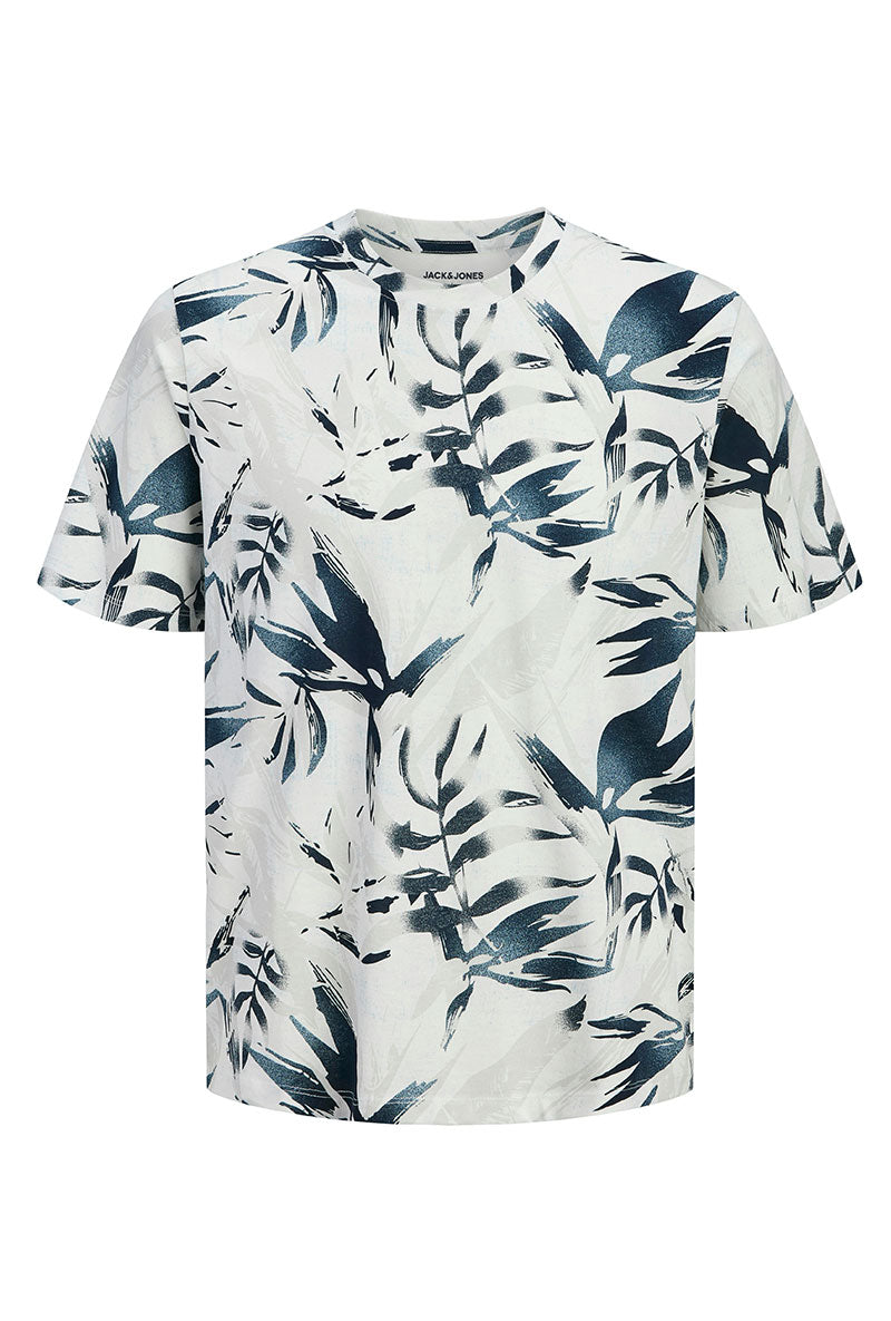 Front image of Honolulu aop ss tee in beige, by brand Jack&jones