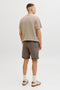 Back image of a model wearing the Jess knit polo in stone, by brand Jack&jones