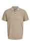 Front image of the Jess knit polo in stone, by brand Jack&jones
