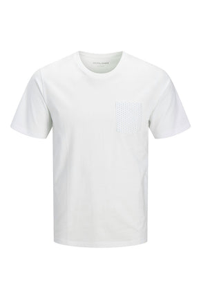 Front image of Matheo s/s tee in white, by brand Jack&jones