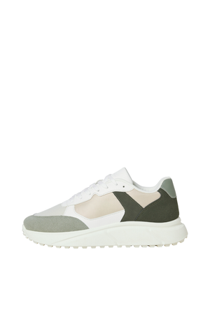 Front image  of the Jack and jones aspire pu runner in white, by brand Jack&jones