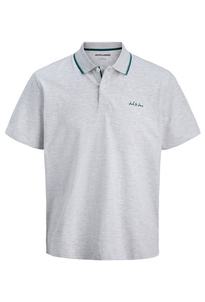 Front image of Blaze s/s polo in grey, by brand Jack&jones