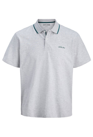 Front image of the Blaze s/s polo in grey, by brand Jack&jones