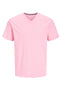 Front image of Blaze vneck tshirt in pink, by brand Jack&jones