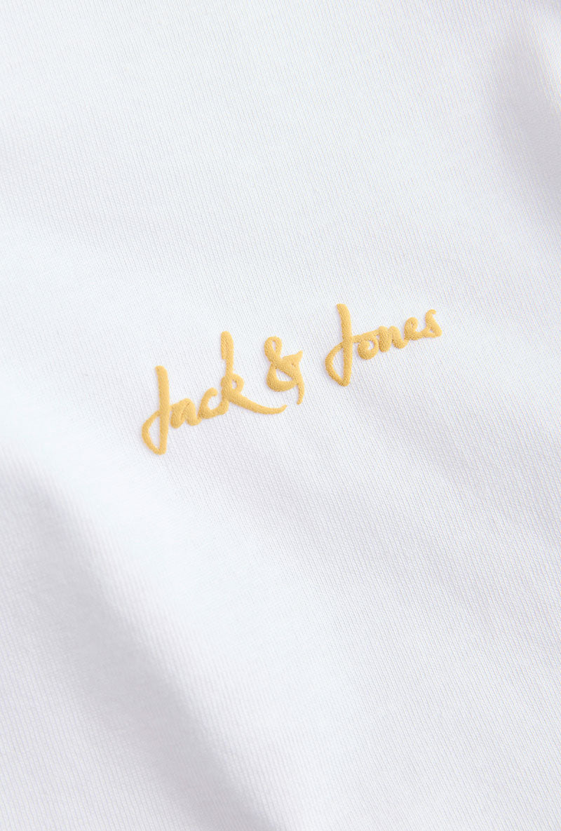 Front image of Blaze vneck tshirt in white, by brand Jack&jones