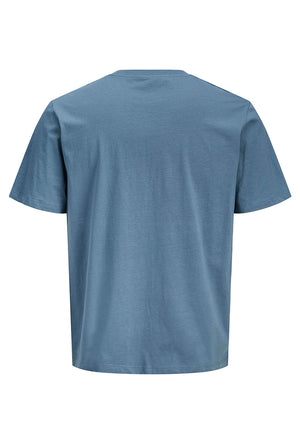 Back image of the Indiana tee ss crew neck in blue, by brand Jack&jones