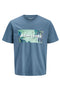 Front image of Indiana tee ss crew neck in blue, by brand Jack&jones