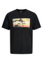 Front image of the Indiana tee ss crew neck in black, by brand Jack&jones