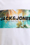 Front image of the Indiana tee ss crew neck in white, by brand Jack&jones