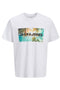 Front image of the Indiana tee ss crew neck in white, by brand Jack&jones