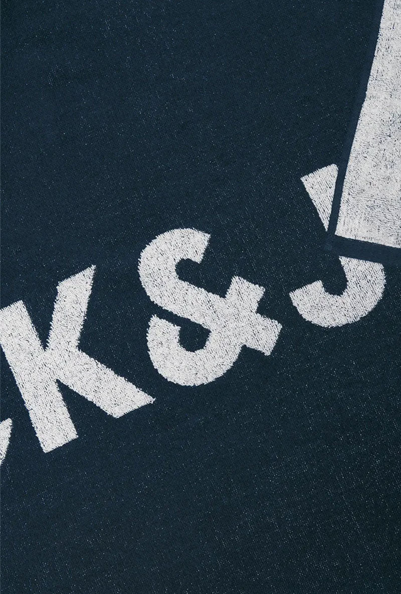 Front detail image of Logo beach towel in navy, by brand Jack&jones