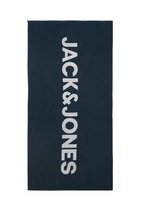 Front image of Logo beach towel in navy, by brand Jack&jones
