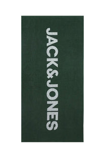 Front image of the Logo beach towel in green, by brand Jack&jones