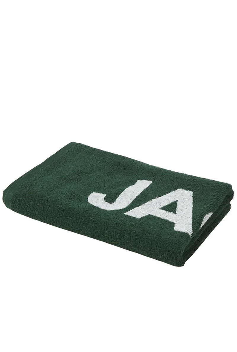 Front image of Logo beach towel in green, by brand Jack&jones
