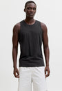 Image of SUNSET BACK PRINT SLEEVELESS TSHIRT in black, by brand JACK&JONES