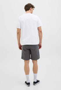 Back image of a model wearing the Jack and jones barbados tee in white, by brand Jack&jones