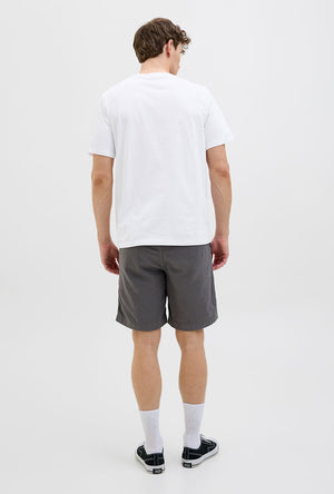 Back image of a model wearing the Jack and jones barbados tee in white, by brand Jack&jones