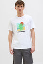 Image of JACK AND JONES BARBADOS TEE in white, by brand JACK&JONES