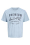 Front image of the Blu alex ss tee in light blue, by brand Jack&jones