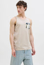 Image of JACK AND JONES HAWAII POCKET TANKTOP in beige, by brand JACK&JONES