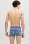 Back image of a model wearing the Kingston skull 3pk trunks in multi, by brand Jack&jones