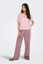 Image of JDY SISSY S/S VNECK TOP in pink, by brand JACQUELINE DE YONG