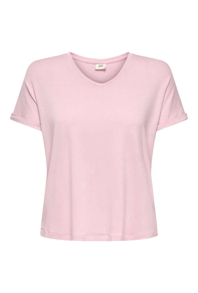 Product image of Jdy sissy s/s vneck top in pink, by brand Jacqueline de yong