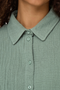Detail image  of the Jdy theis life 3/4 crop shirt in sage, by brand Jacqueline de yong