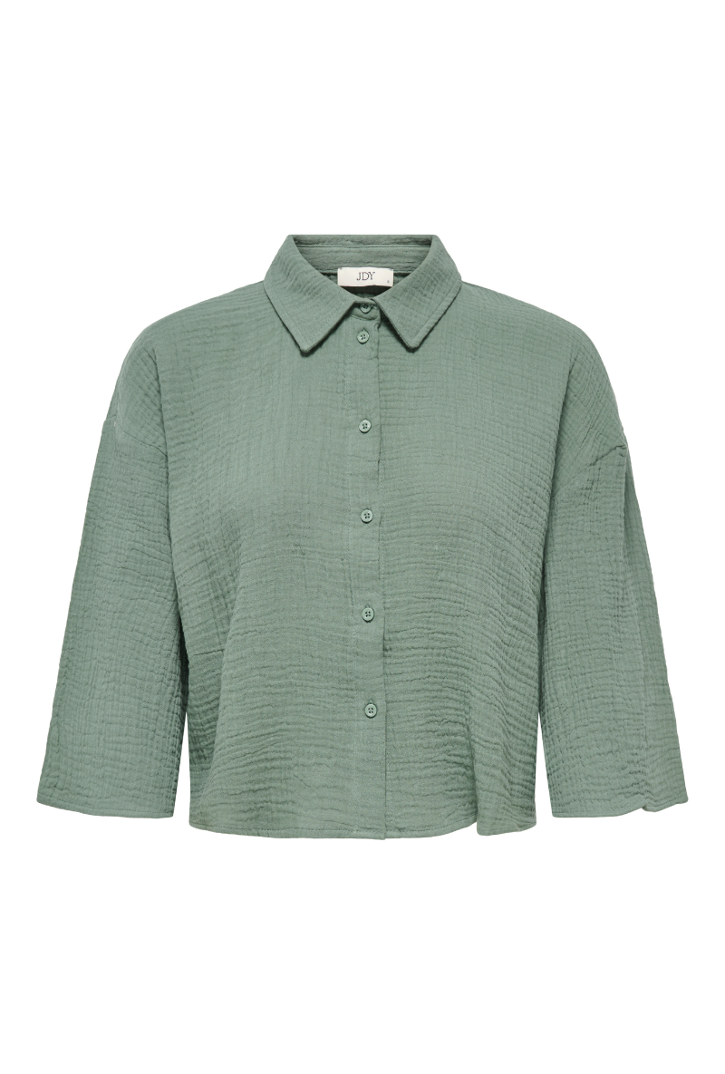 Product image of Jdy theis life 3/4 crop shirt in sage, by brand Jacqueline de yong