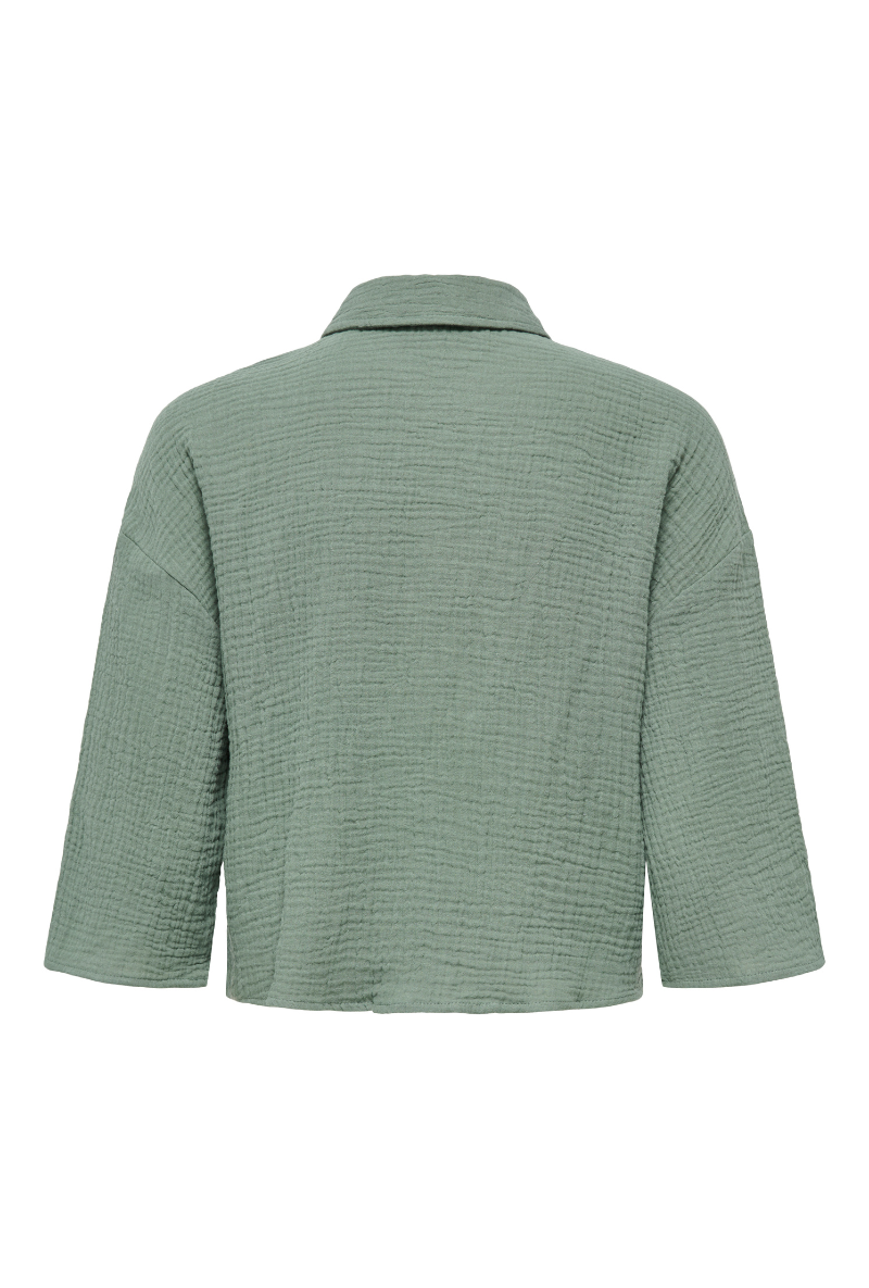 Product image of Jdy theis life 3/4 crop shirt in sage, by brand Jacqueline de yong