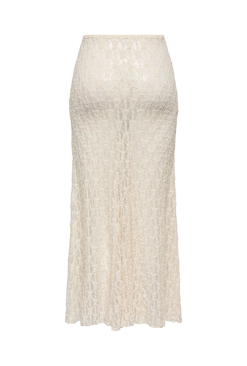 Back image of Laya lace long skirt in cream, by brand Only