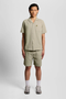 Front image of Crinkle resort shirt in stone, by brand Lyle and scott