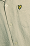 Front image of the Crinkle resort shirt in stone, by brand Lyle and scott