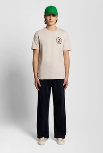 Front image of the Nature graphic tee in beige, by brand Lyle and scott