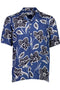 Front image of the Aop lyocell s/s shirt in blue, by brand Lindbergh