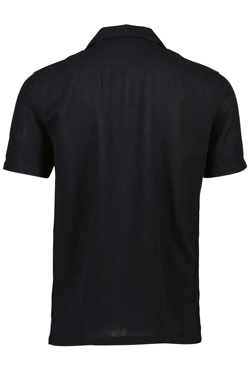 Back image of Casual linen blend resort shirt in black, by brand Lindbergh