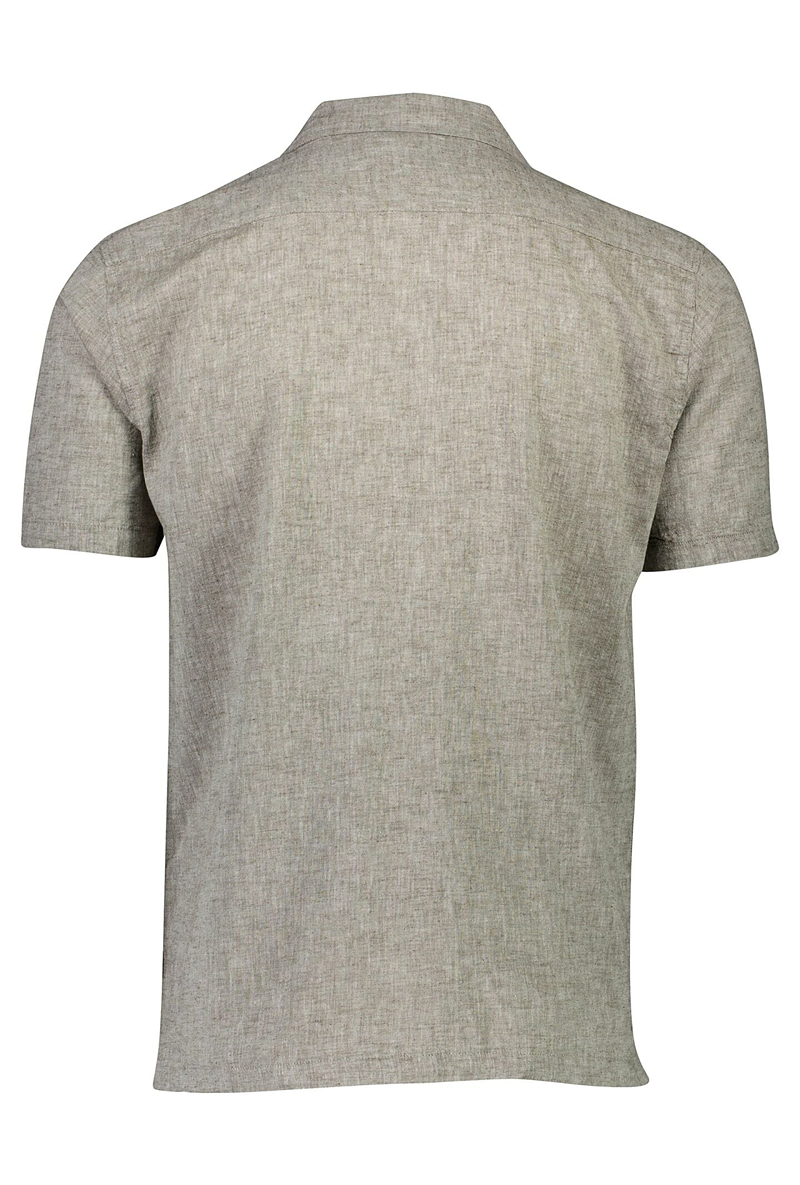 Back image of Casual linen blend resort shirt in khaki, by brand Lindbergh
